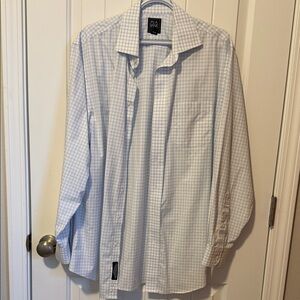 Jos. A. Bank Light Blue Checkered Dress Shirt